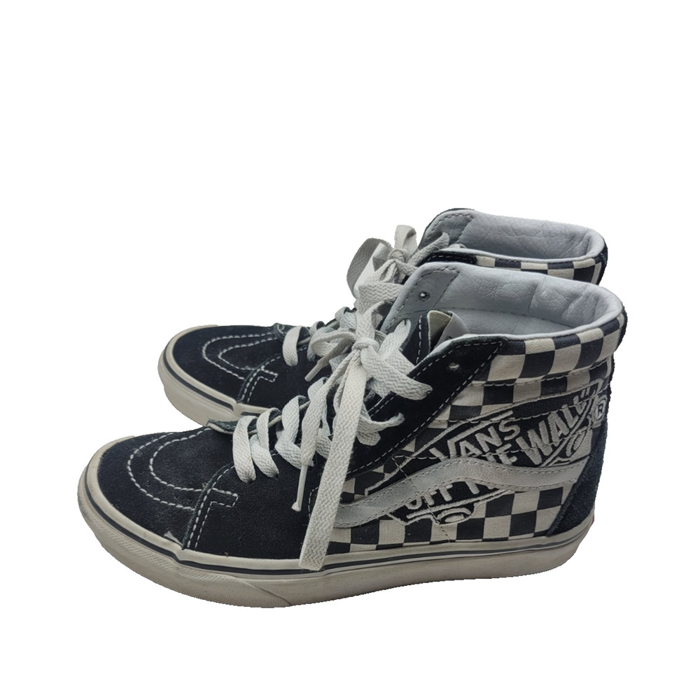 Vans SK8-Hi Off the Wall White/Black Checkered Canvas Size 4 Men 5.5 Women